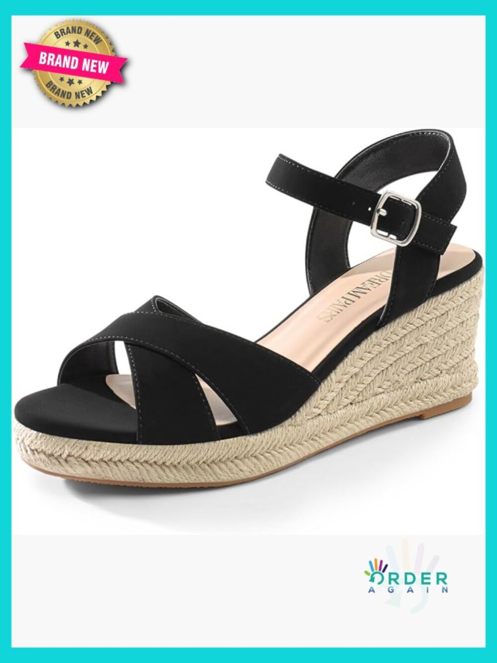 Espadrille Wedge Sandals Platform High Heels Adjustable Buckle Casual Summer